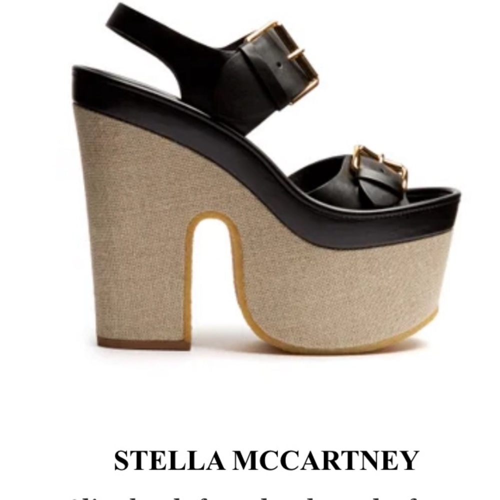 Stella McCartney Buckle Faux Leather Platform Sandal